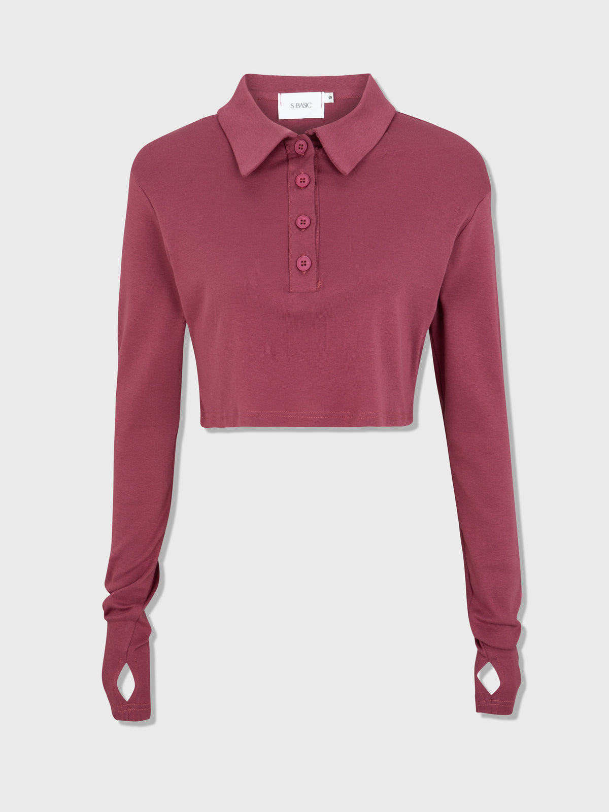 Ellen polo crop | Bordo