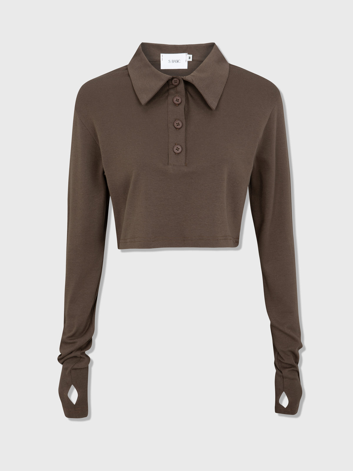 Ellen polo crop | Brown
