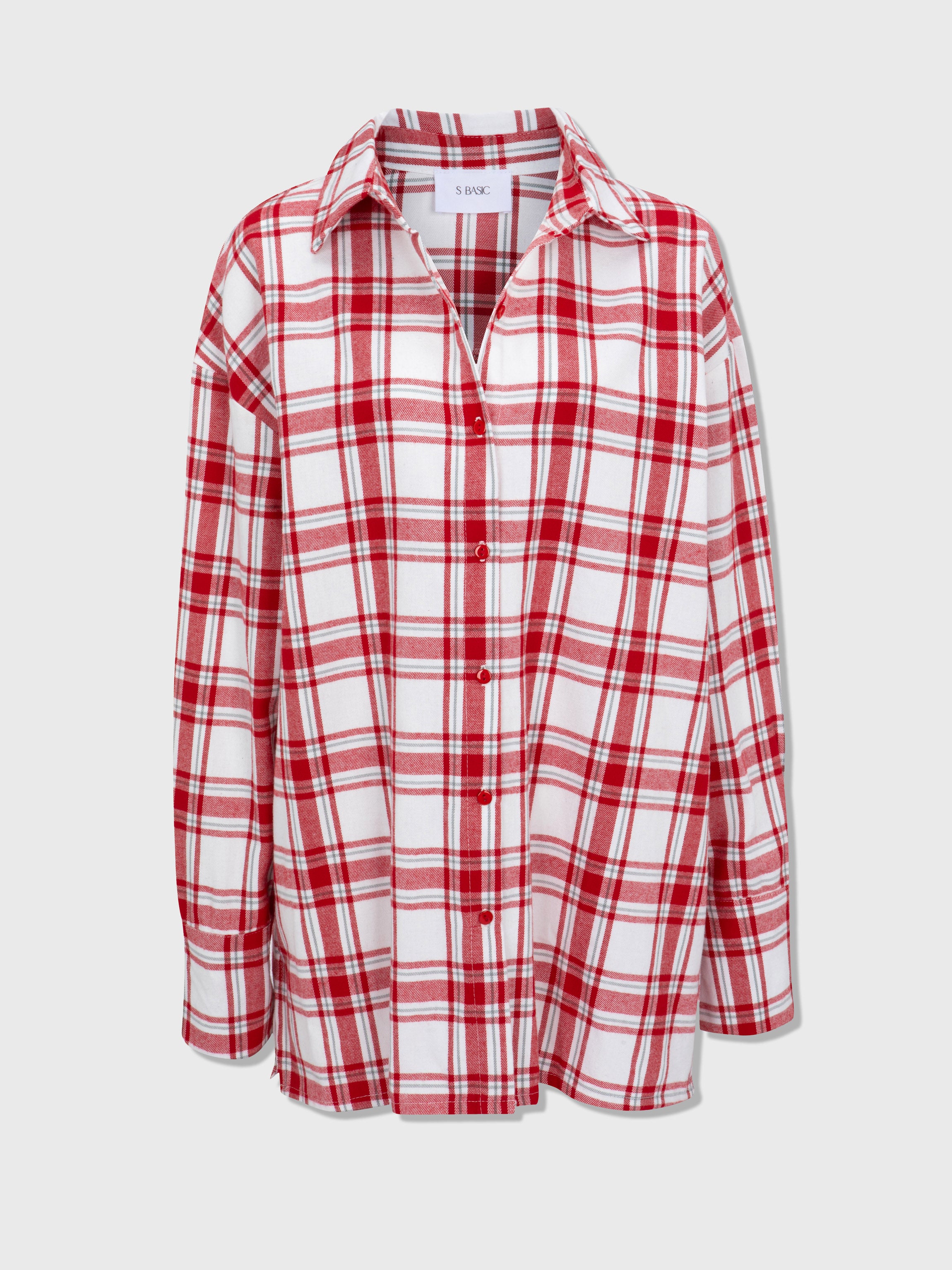 Mel flannel oversize | Red and White